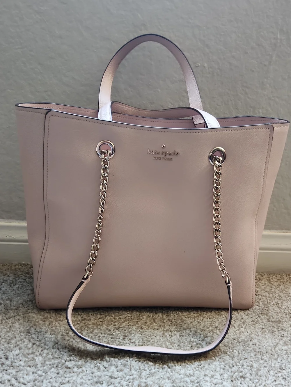 kate spade Pale Pink Leather Chain-Handle Tote